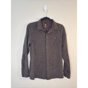 KÜHL 5 Panel‎ Russet Brown Soft Waffle Textured Button Down Shirt Men’s S